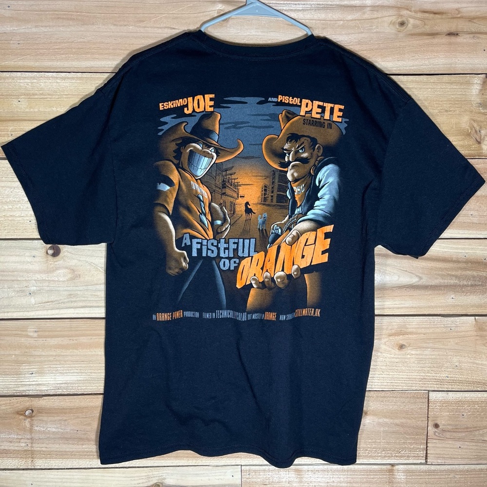 OSU Cowboys x Eskimo Joe & Pistol Pete Graphic Tee, Mens L, Black & Orange